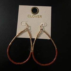 Gold and rust color earrings